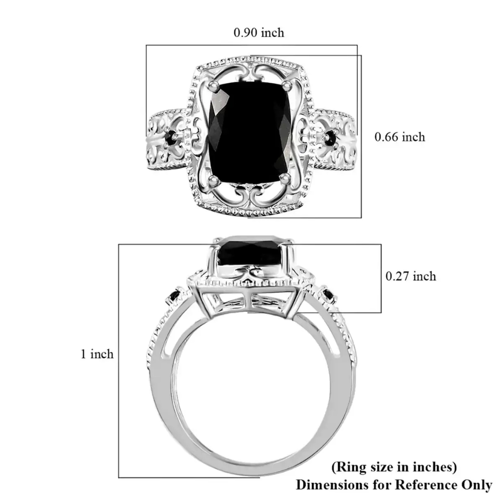 NWOT Host Pick Australian Black Tourmaline Ring , Thai Black Spinel - Picture 6 of 6